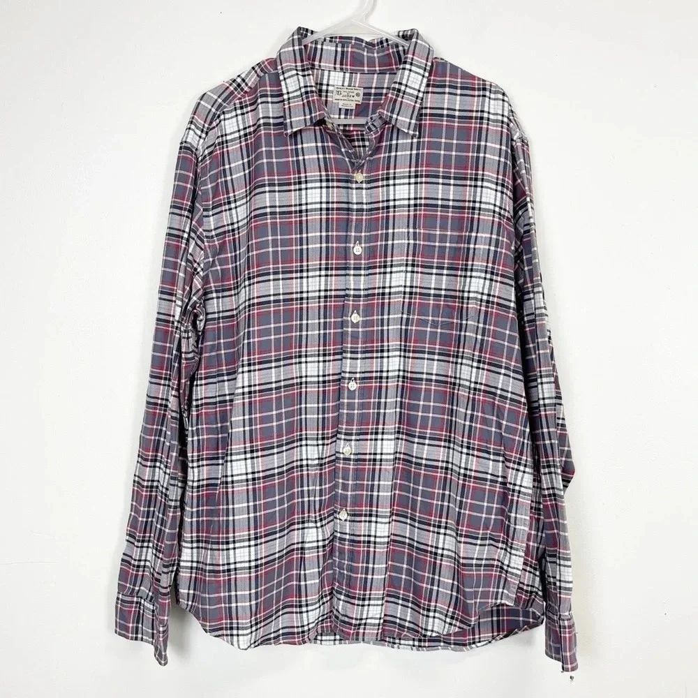 J Crew Shirt Mens XL Multicolor Plaid Long Sleeve Button Down Cotton